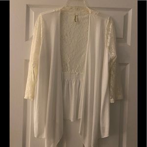 Off white lace cardigan!